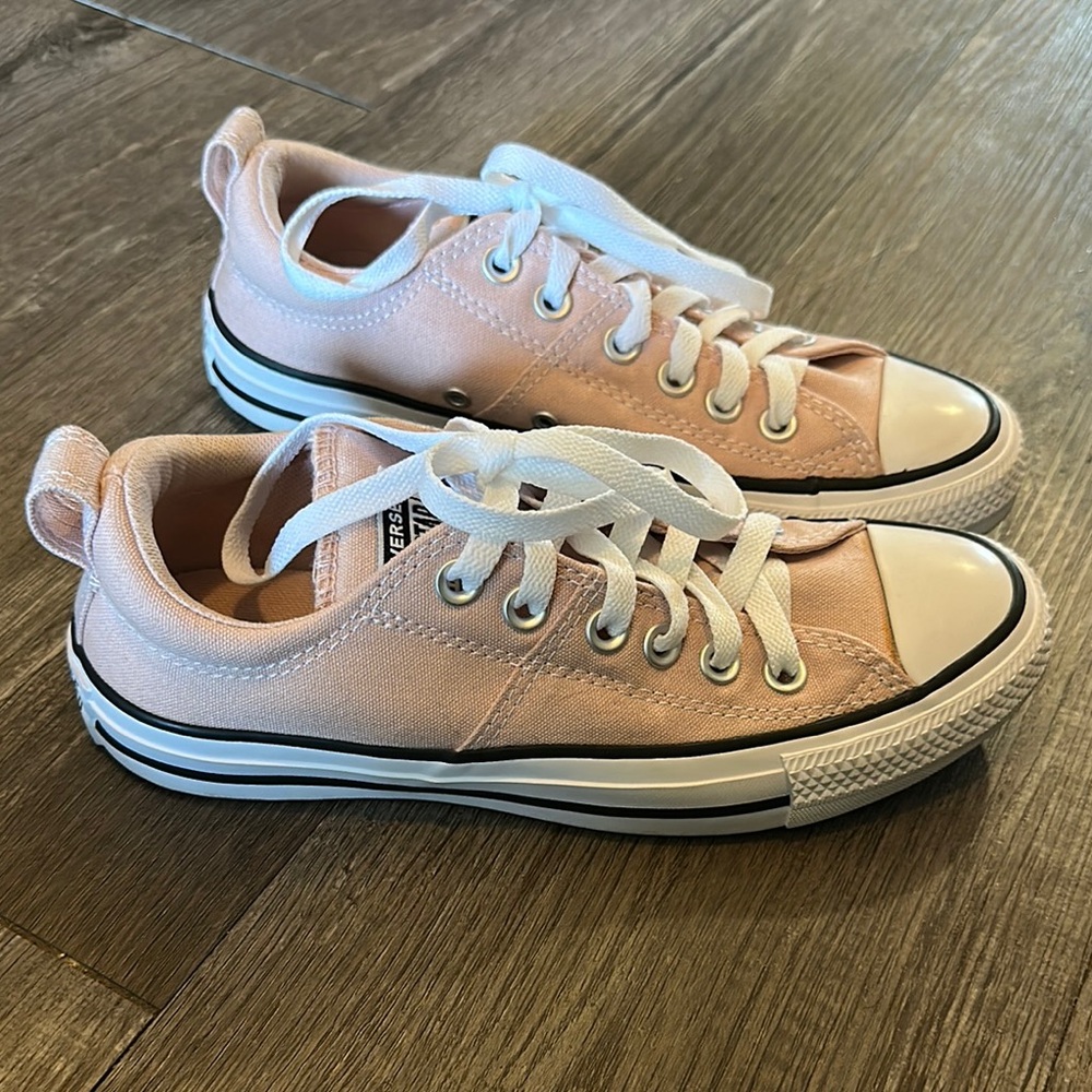 Converse Peach Low-Top Sneakers with White Laces